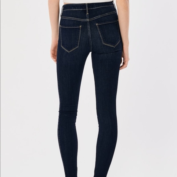 HIGH-RISE DARK WASH JEAN LEGGINGS - Picture 5 of 6